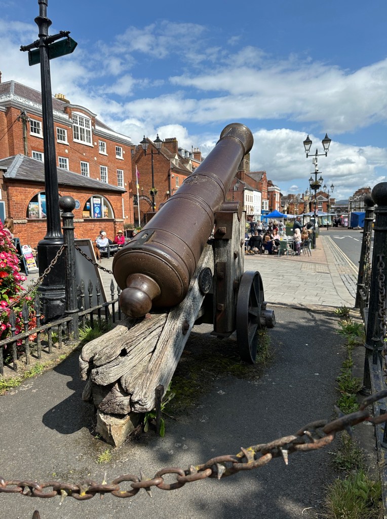Russian cannon outside Ludlow Castle 2024